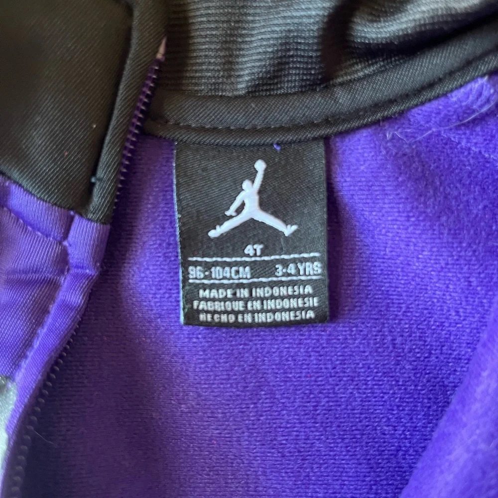 4T Toddler Jordan Black and Purple Zip-Up Jacket - Picture 5 of 6